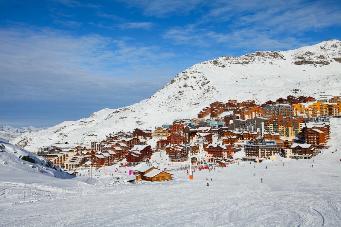 Val Thorens village in the sun