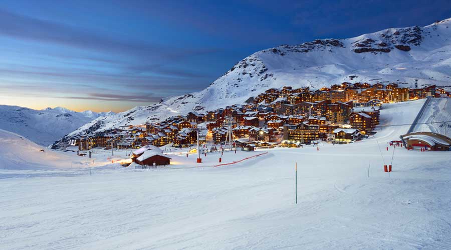 View of Val Thorens from the slopes