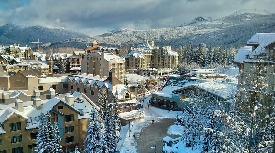 View of Whistler resort buildings