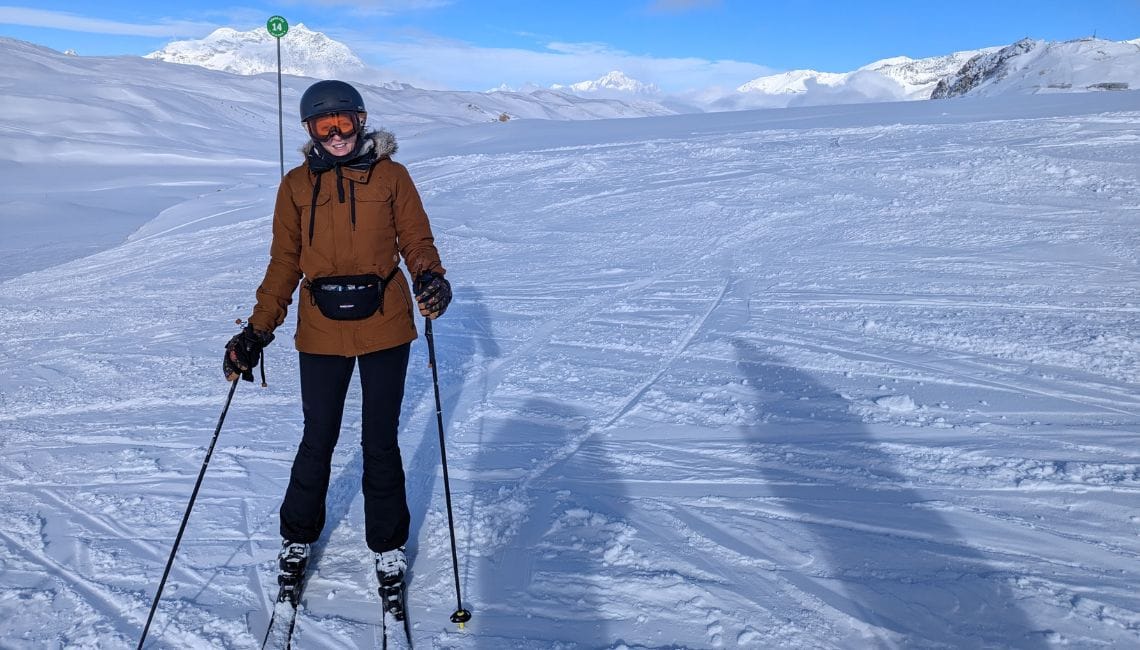 Iglu Ski's Aimee skiing in Val dIsere