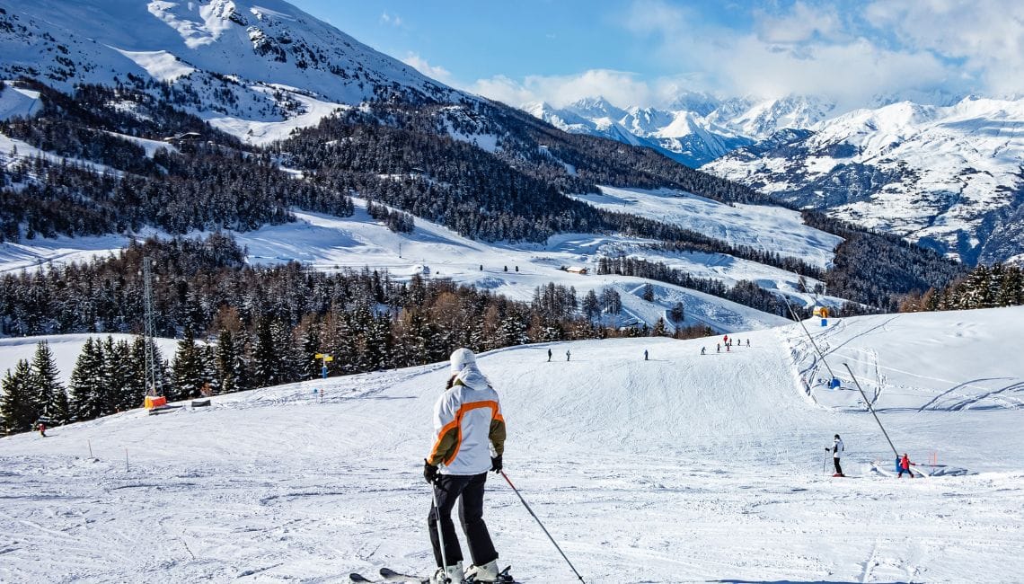 View from slopes in Pila with lots of trees everywhere