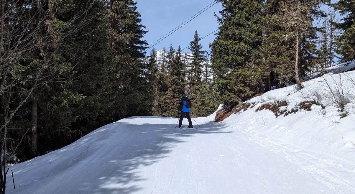 Beautiful forest run in Les Arcs 