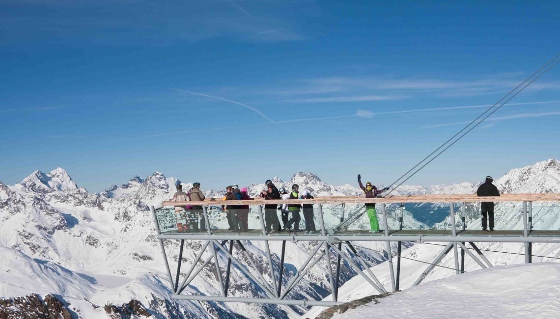 People on walkway in Solden
