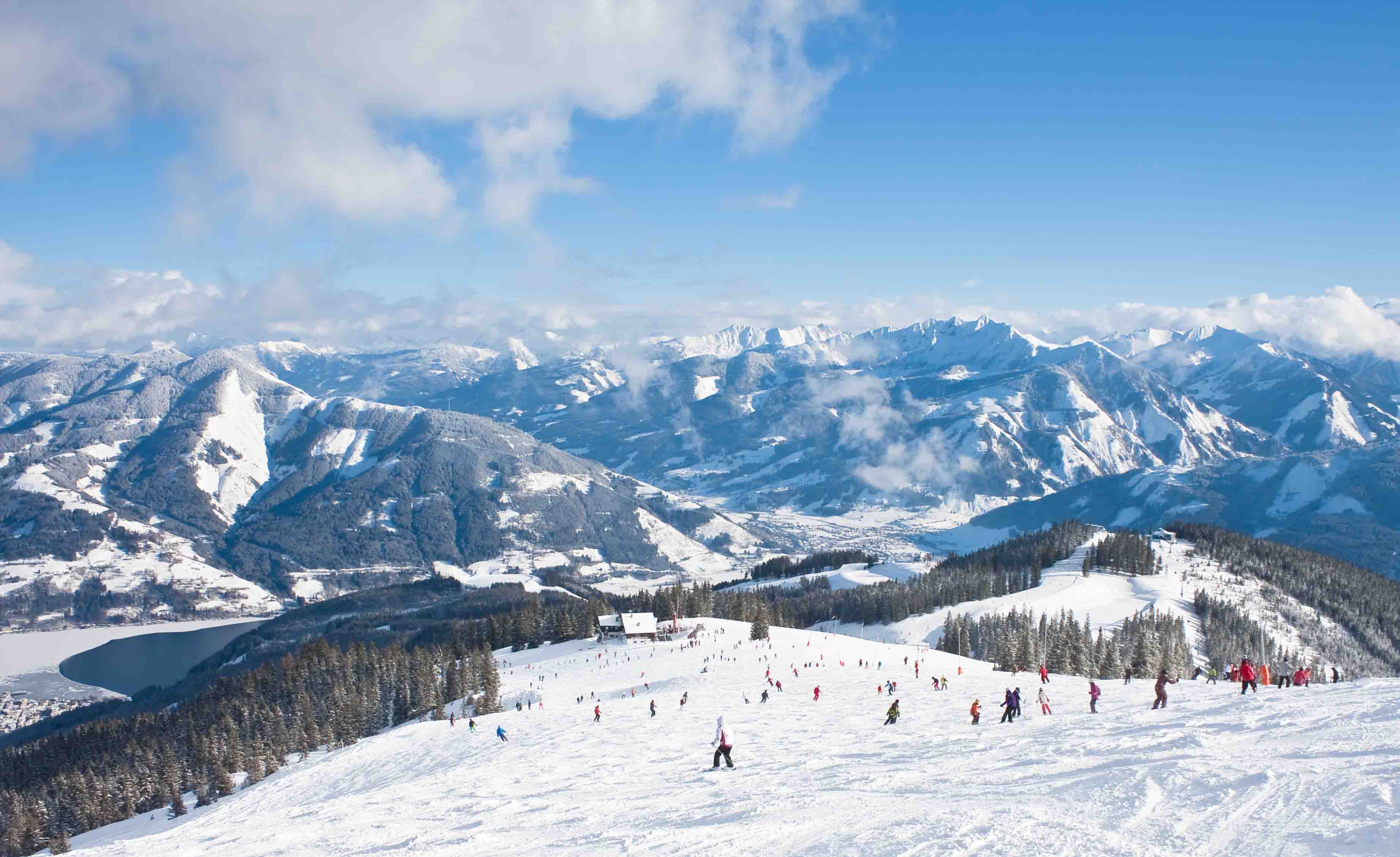 View of Lake Zell from slopes above Zell am See