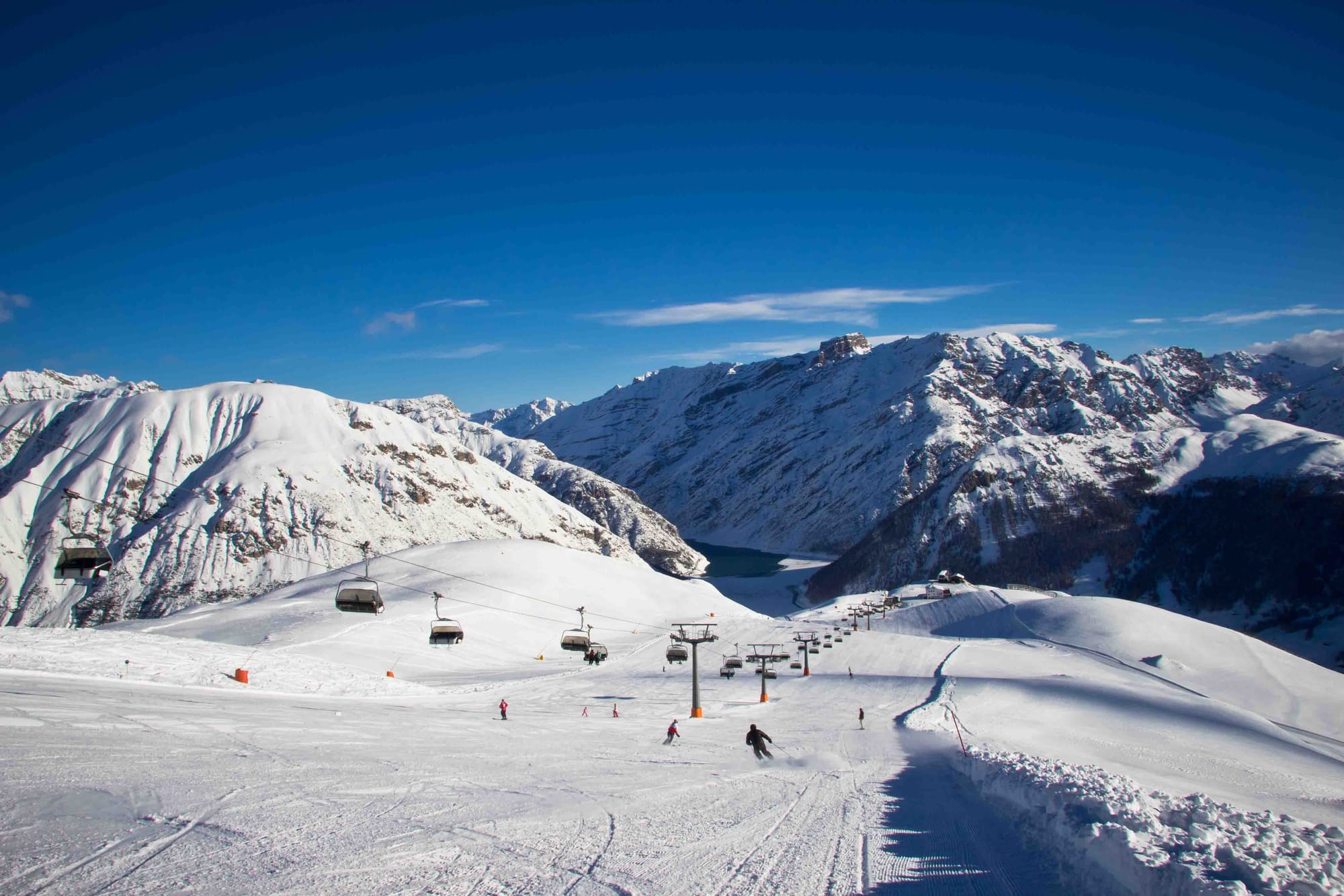 Pretty ski slopes in Livigno