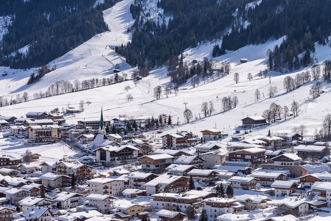 Aerial view of Niederau ski resort