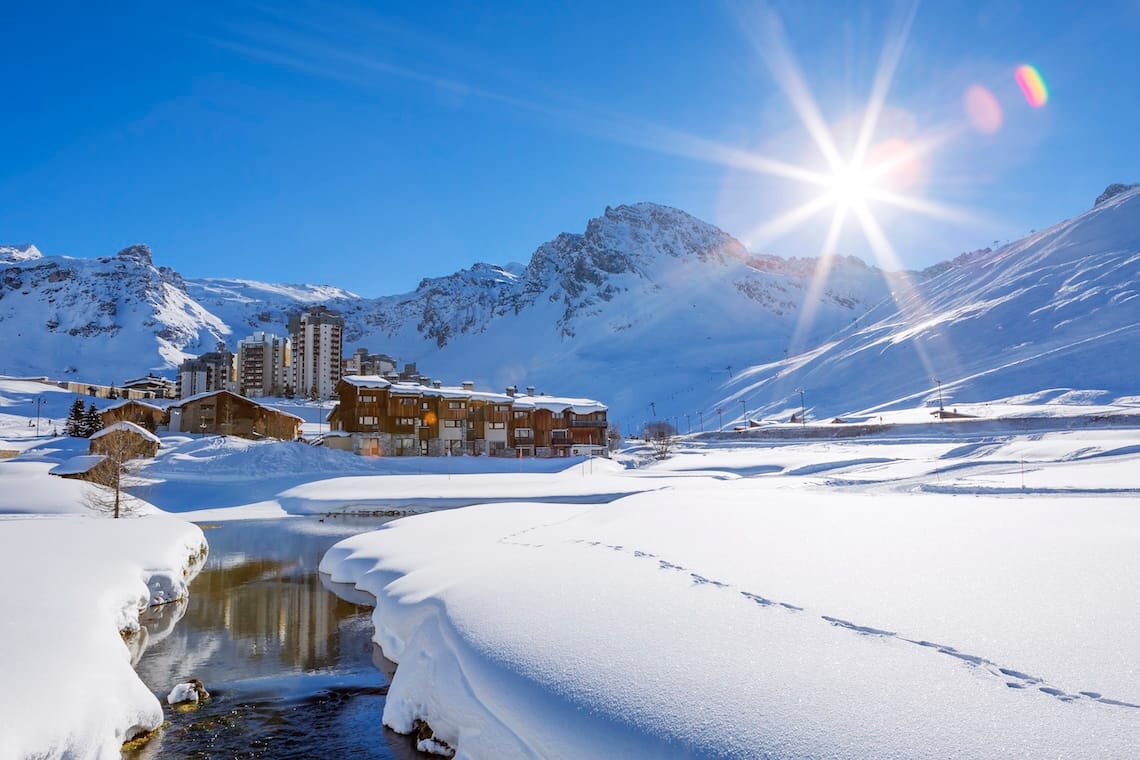 Tignes Val Claret in bright sunshine
