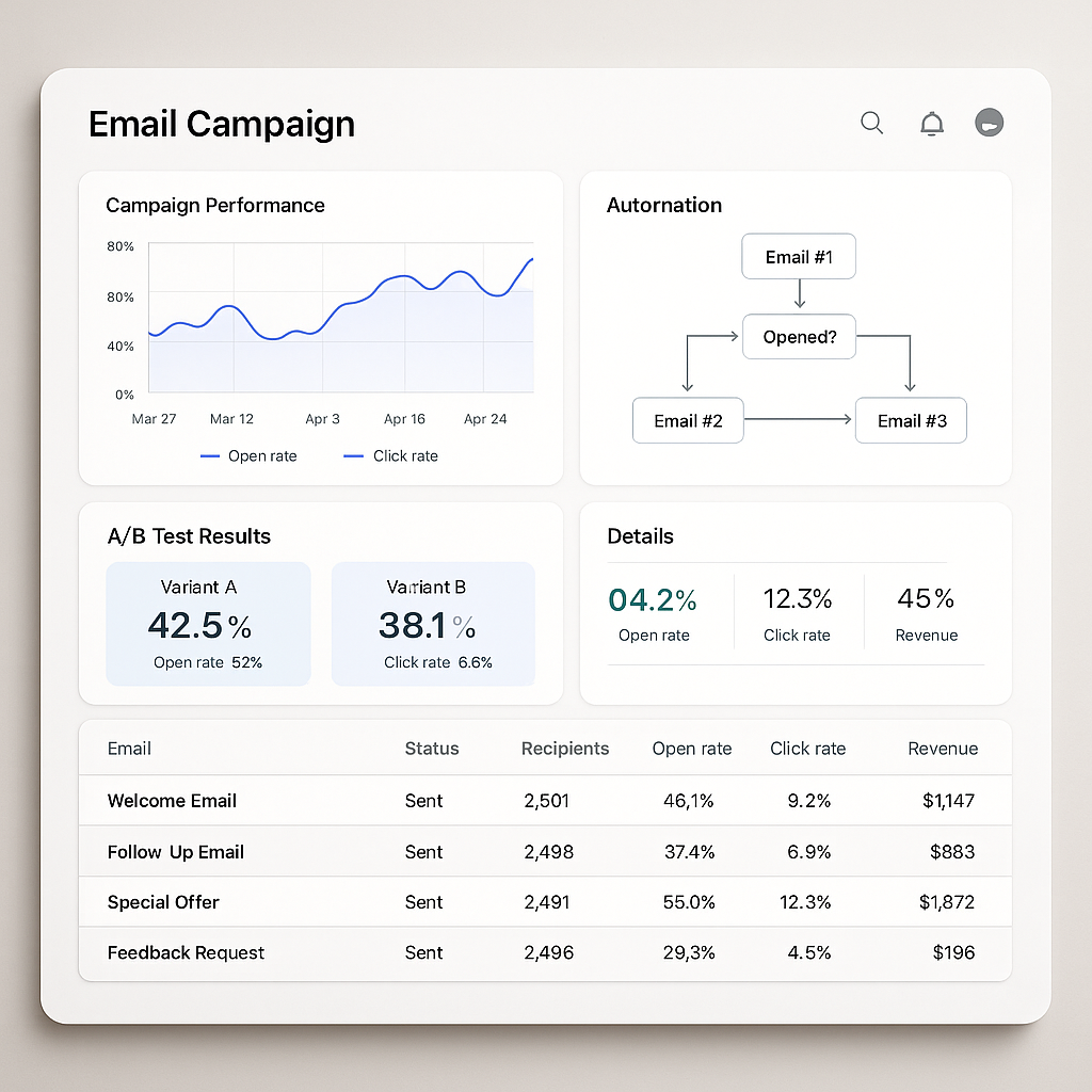 Email campaign dashboard