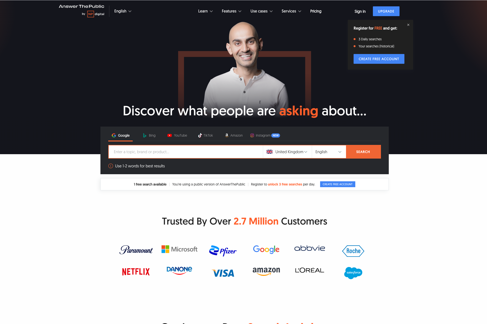 Answerthepublic shows what people ask search engines so you know how to word your content