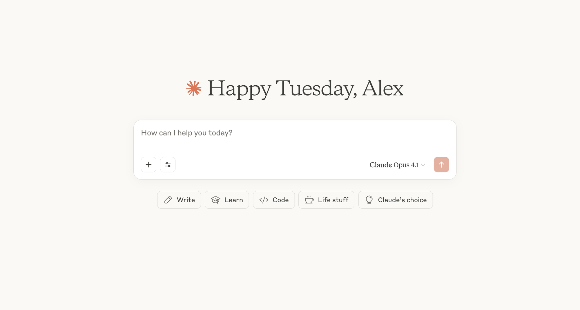 Claude Opus 4 model chat ui