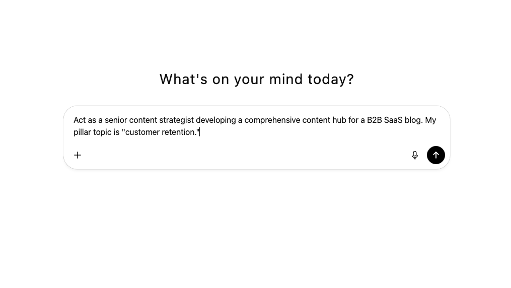 Prompting ChatGPT to identify keyword topic clusters