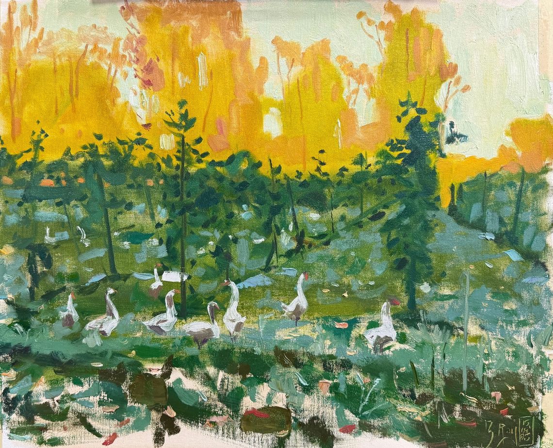 Sunset Geese