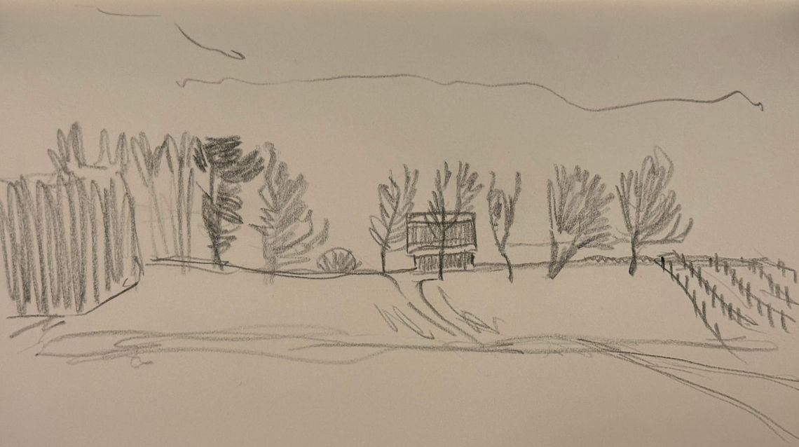 Winter Barn Composition