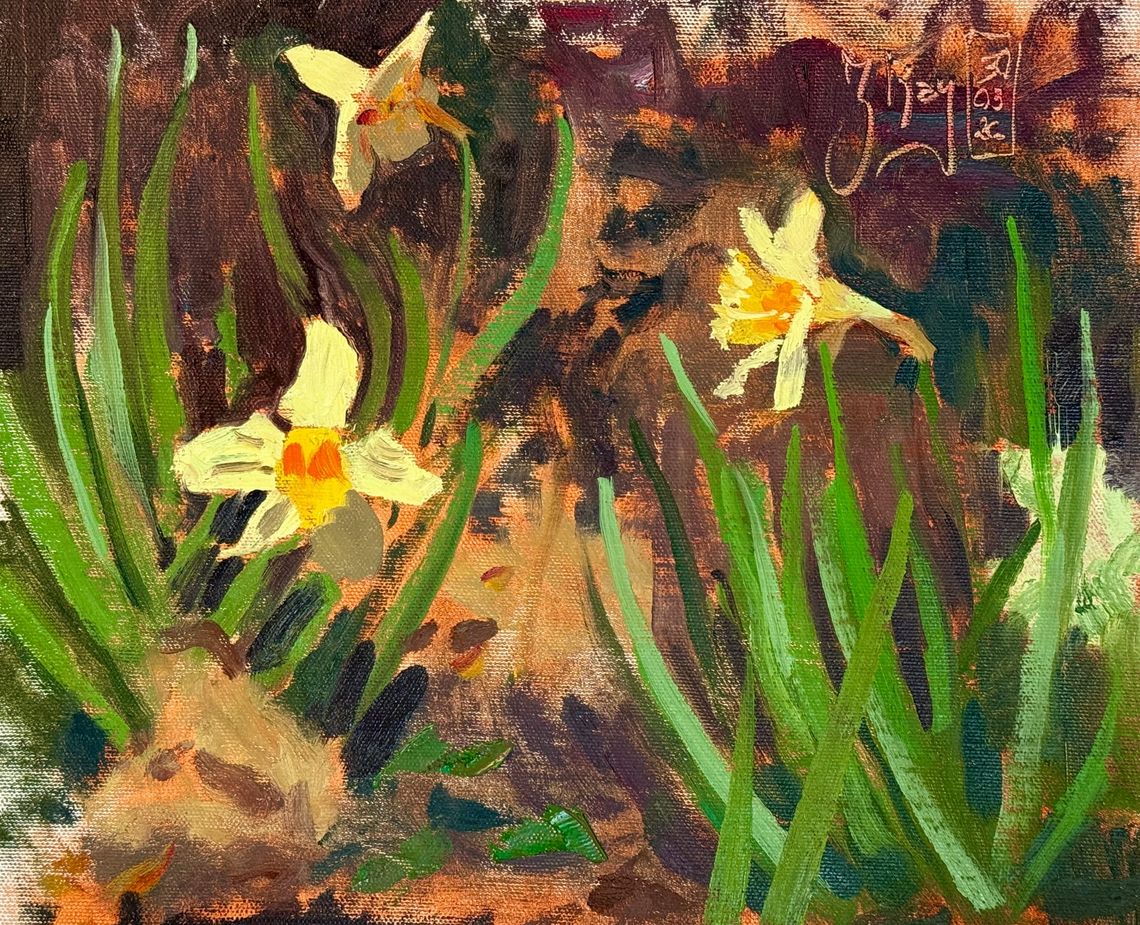 Spring Daffodil Plein-air Sketch