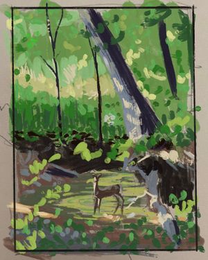 Fawn & Heron Color Sketch