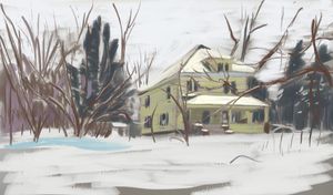 Yellow House Sketch With Yellow