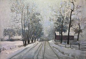Snow on A Winter Backroad