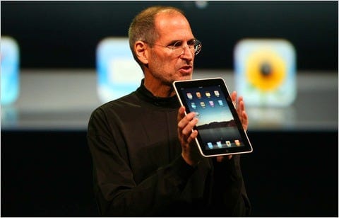 Apple chief executive, Steve Jobs, unveils the iPad.