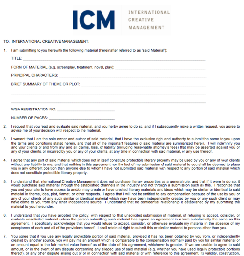 Reader Question: What’s your opinion about signing release forms for material submissions?