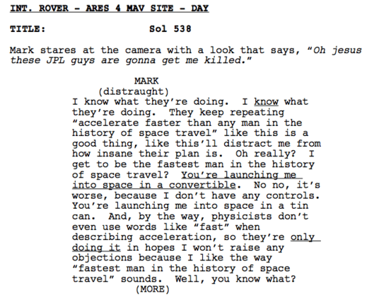 The Toughest Scene I Wrote: “The Martian”