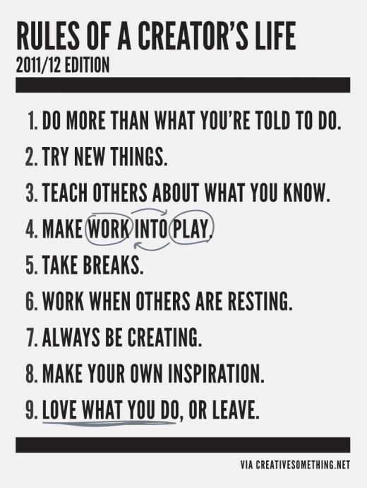“Rules of a Creator’s Life”