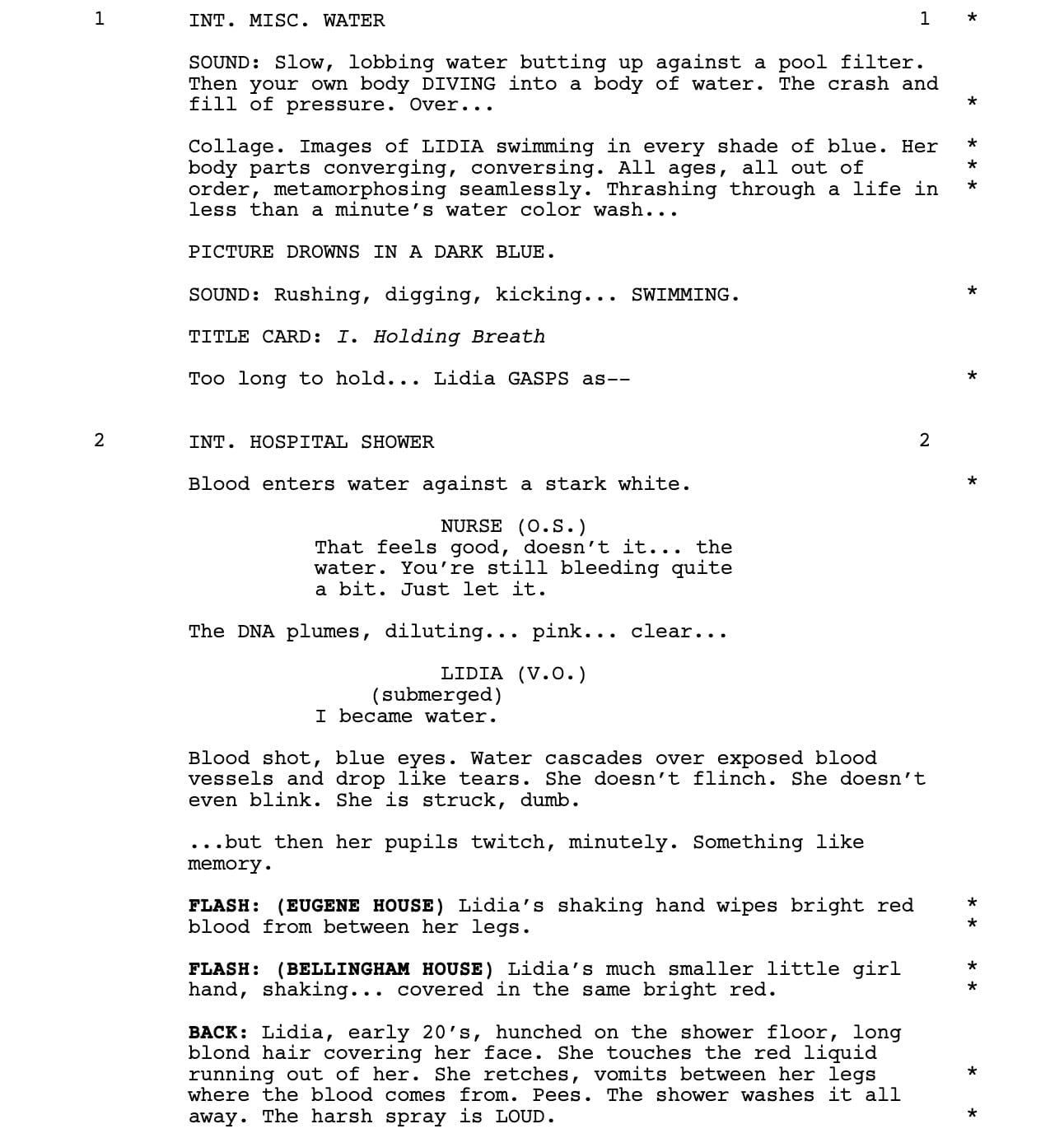 Page One: “The Chronology of Water” (2025)