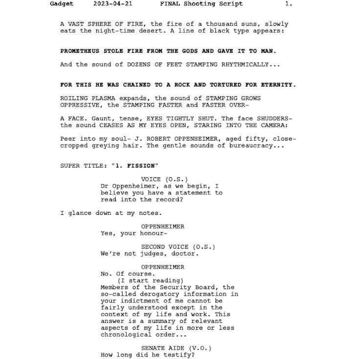 Page One: “Oppenheimer” (2023)