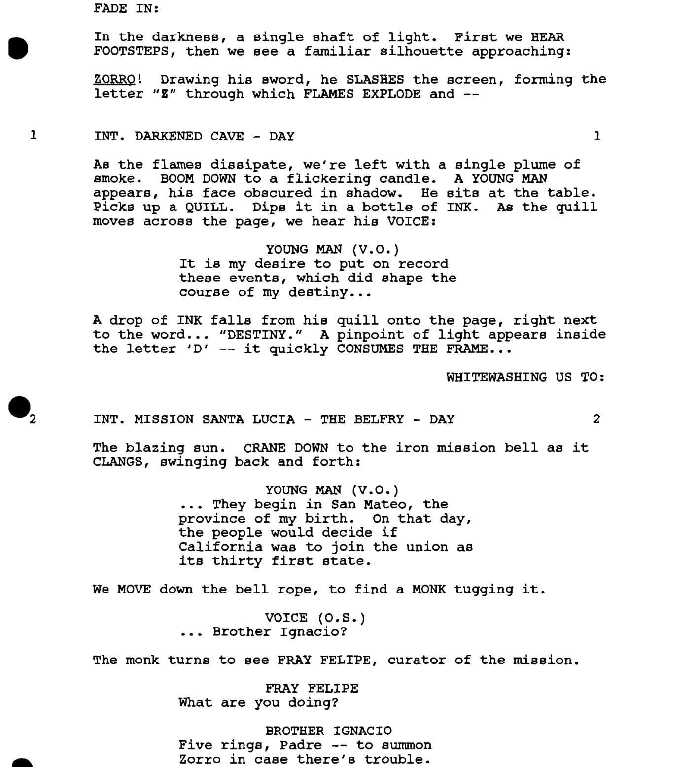 Page One: “The Legend of Zorro” (2005)