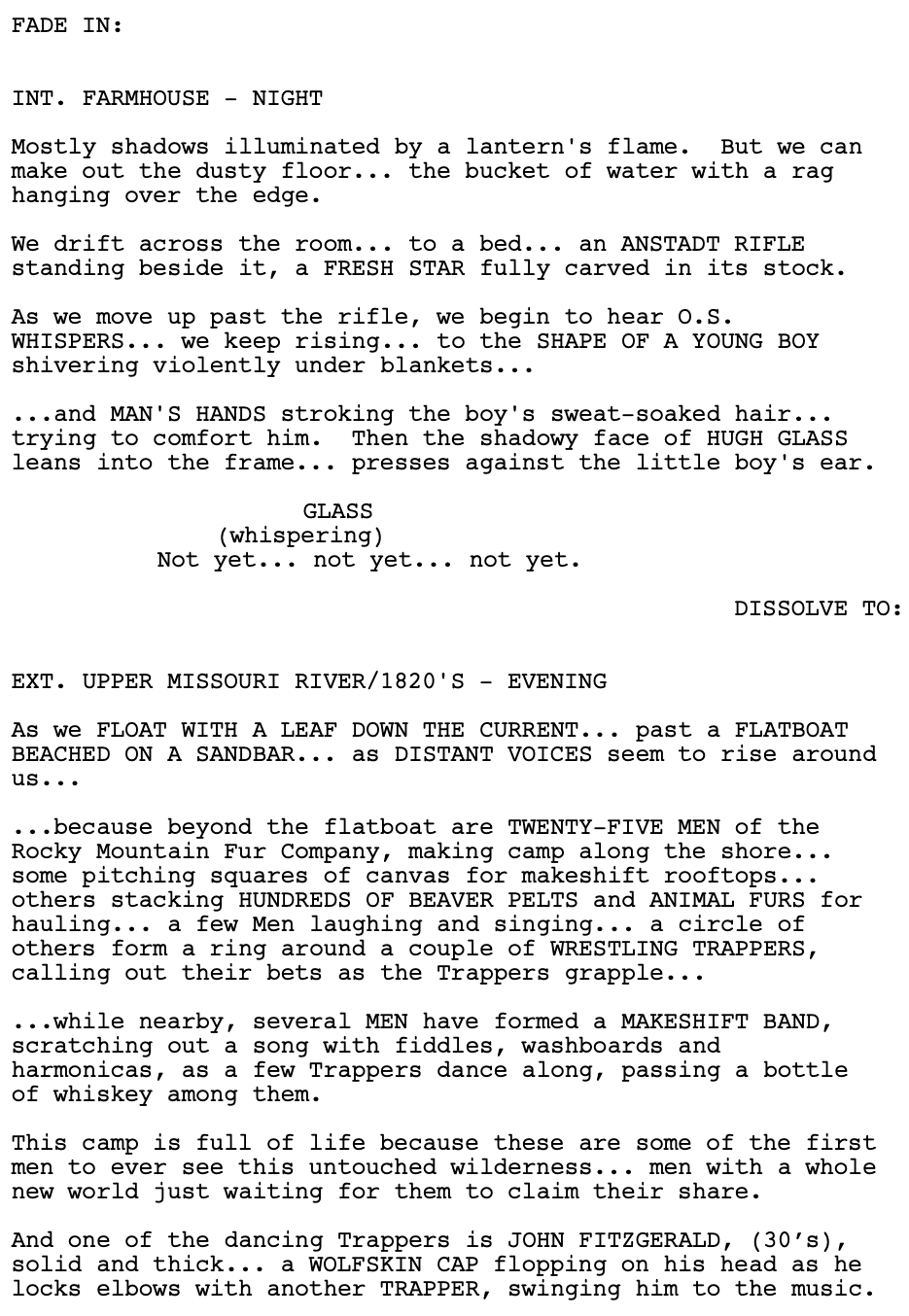 Page One: “The Revenant” (2015)