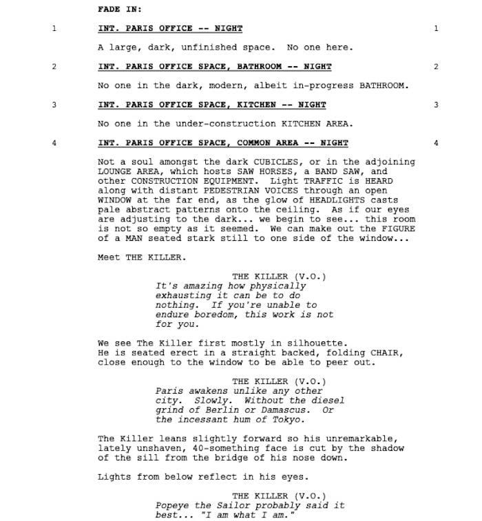 Page One: “The Killer” (2023)
