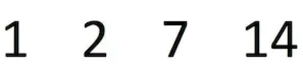 “1, 2, 7, 14”