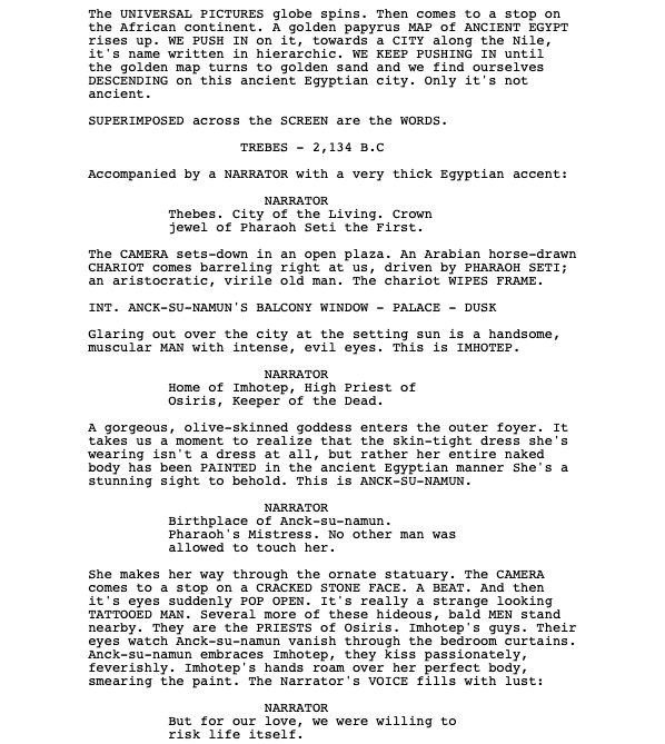 Page One: “The Mummy” (1999)