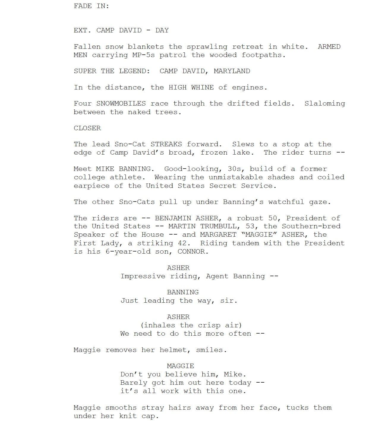 Page One: “Olympus Has Fallen” (2013)