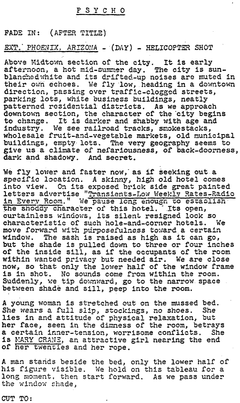 Page One: ‘Psycho’ (1960)