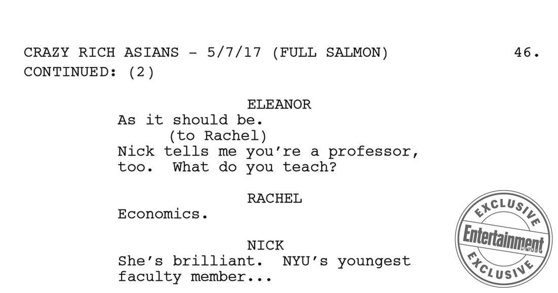 “Crazy Rich Asians screenwriters break down their script for Rachel and Eleanor’s first meeting”