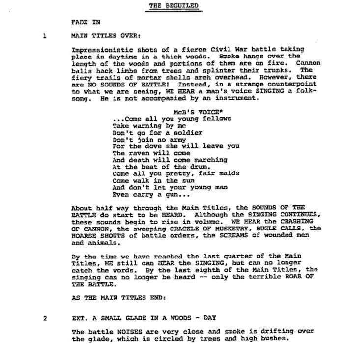 Page One: “The Beguiled” (1971)