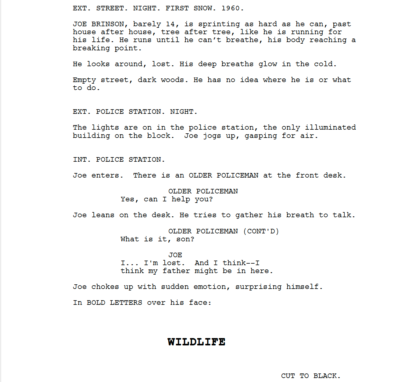 Page One: “Wildlife” (2018)