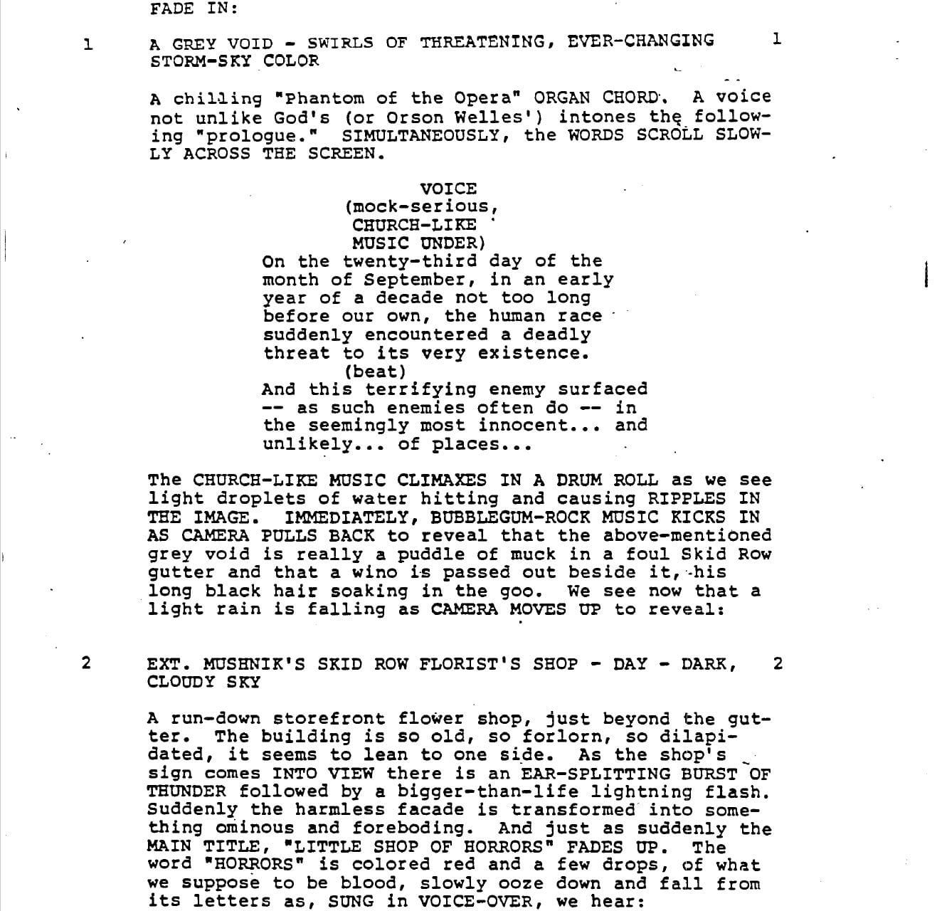 Page One: “Little Shop of Horrors” (1986)