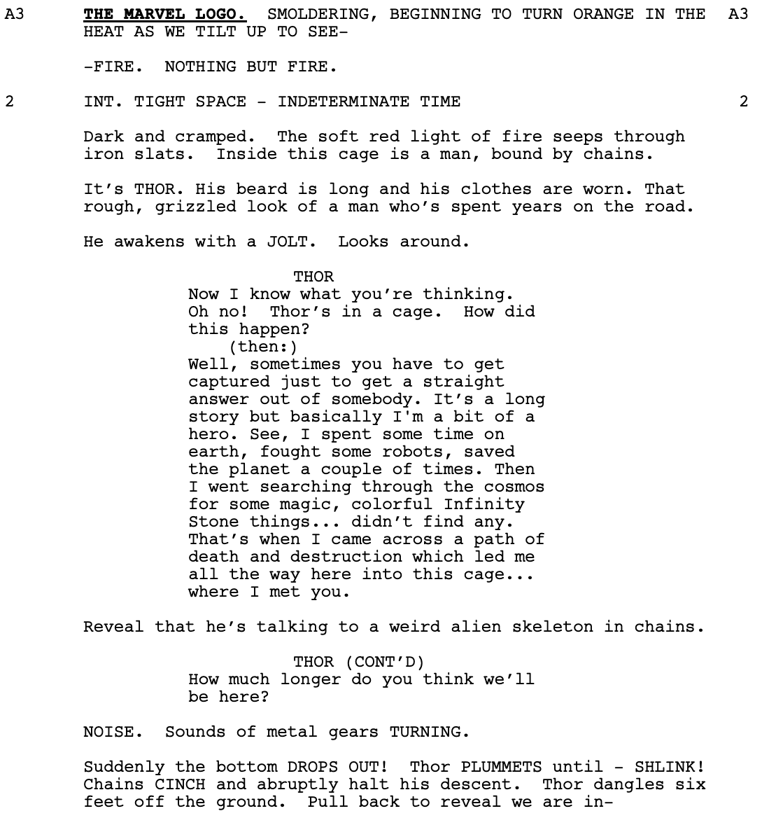 Page One: “Thor: Ragnarok” (2017)