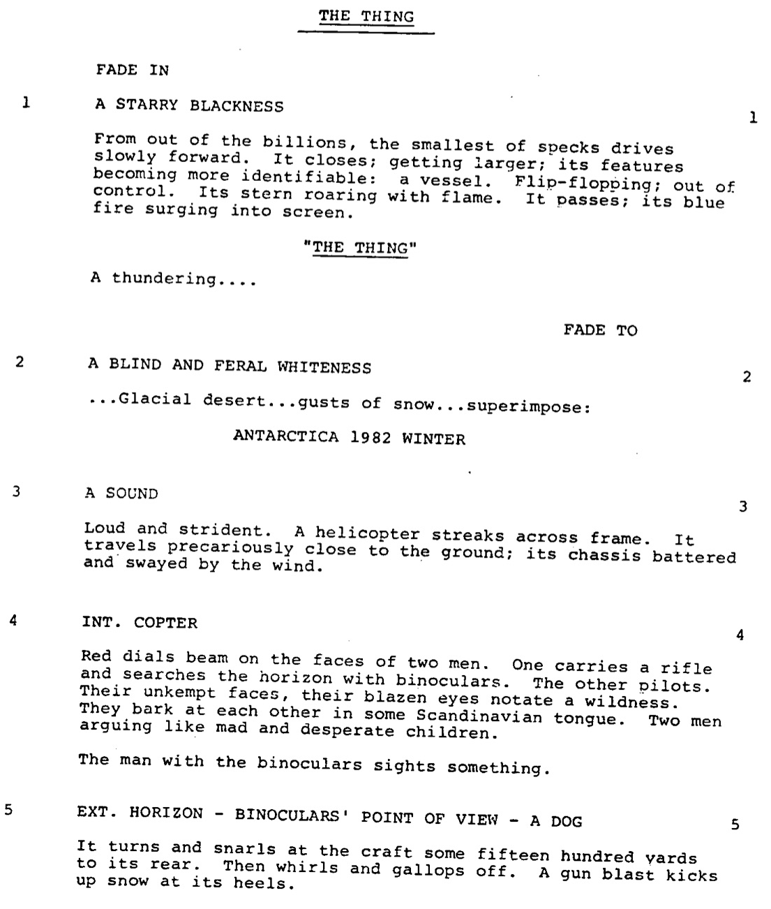 Page One: “The Thing” (1982)