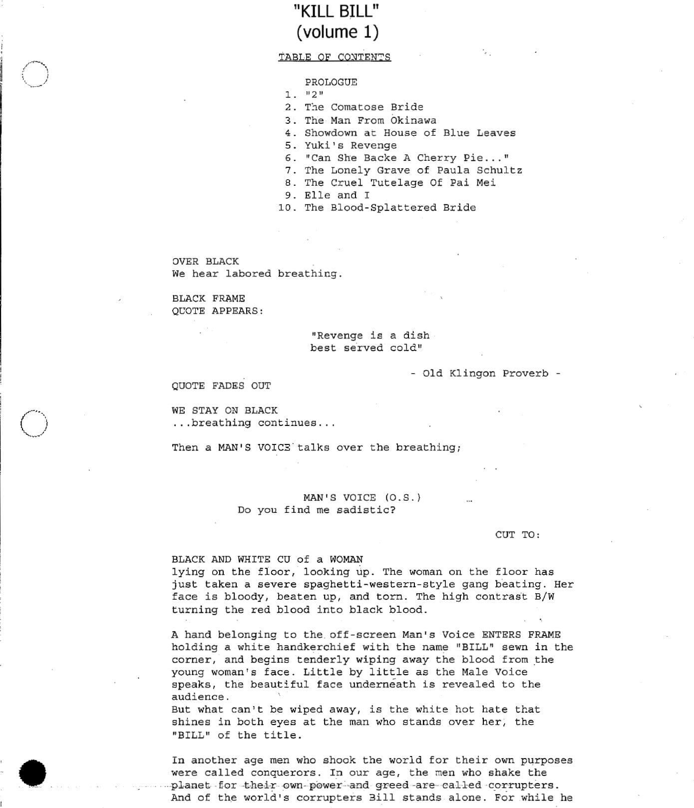 Page One: “Kill Bill: Vol. 1” (2003)