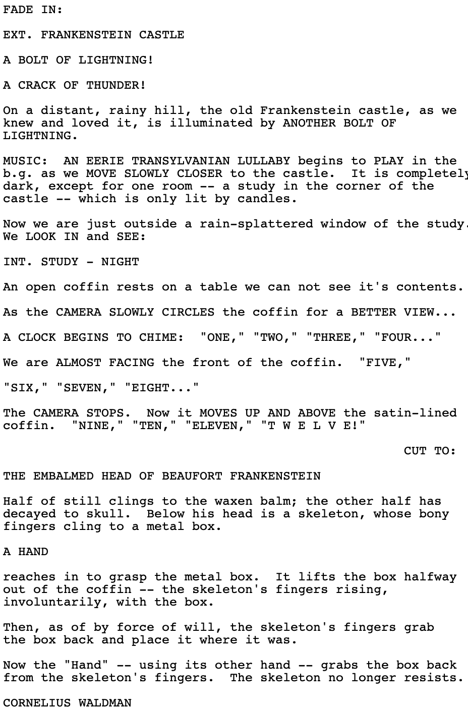 Page One: “Young Frankenstein” (1974)