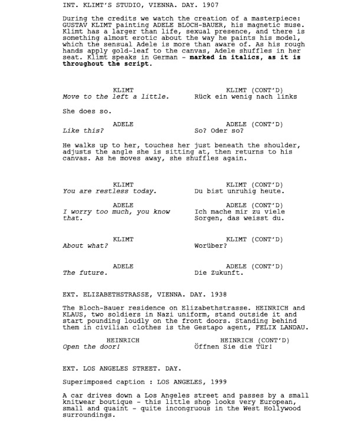 Page One: “Woman in Gold” (2015)