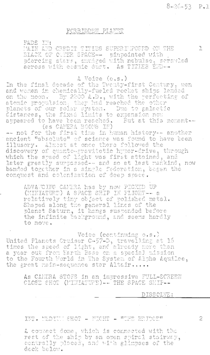 Page One: “Forbidden Planet” (1956)
