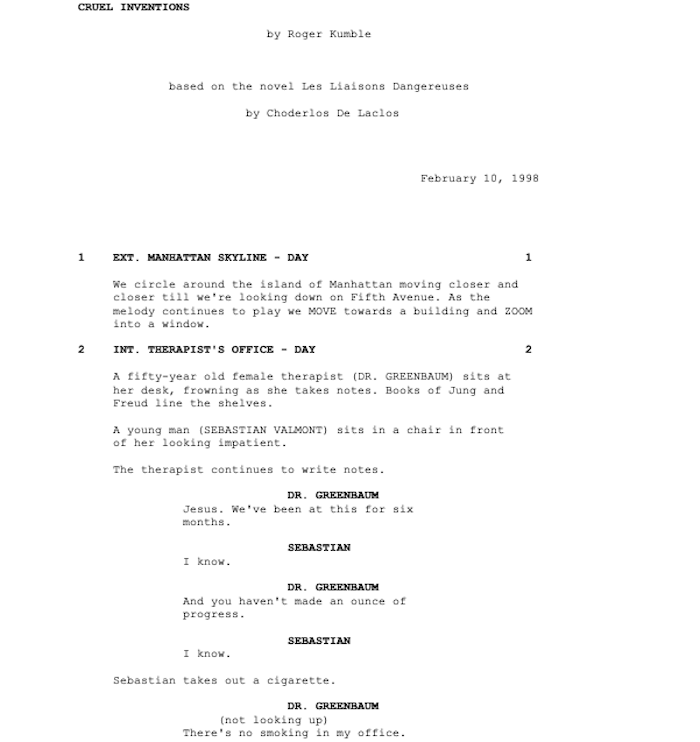 Page One: “Cruel Intentions” (1999)