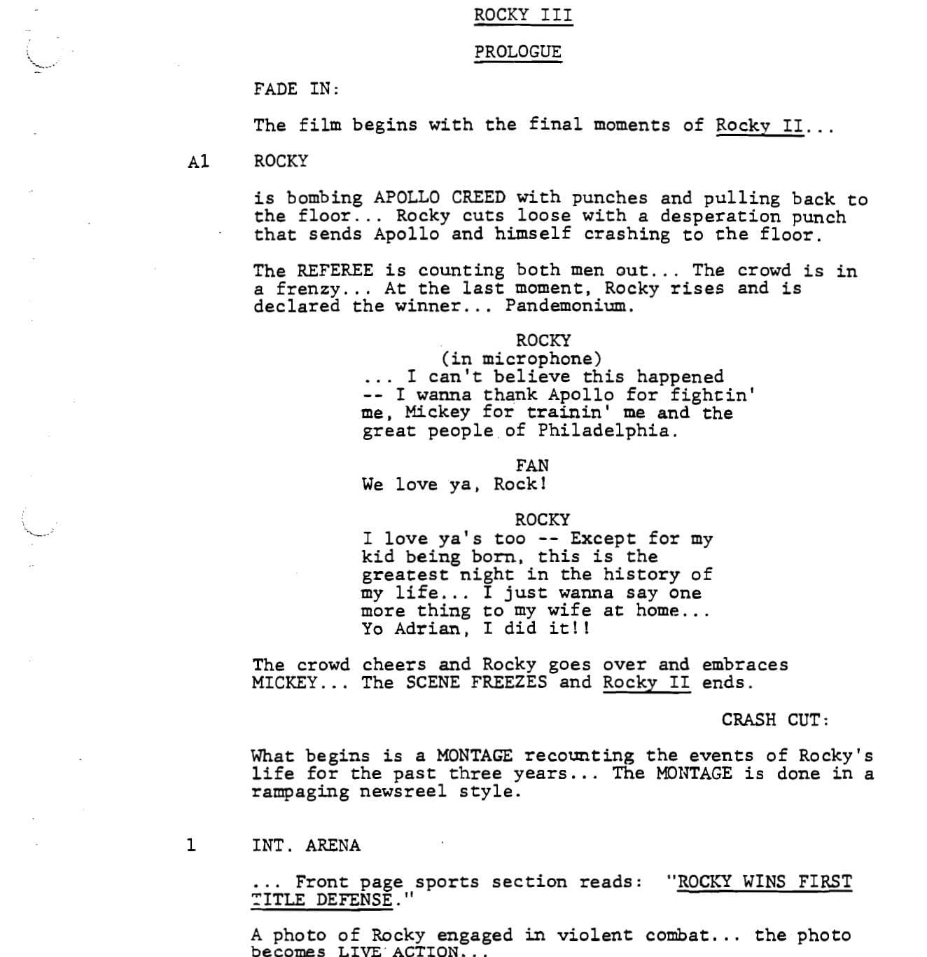 Page One: “Rocky III” (1982)