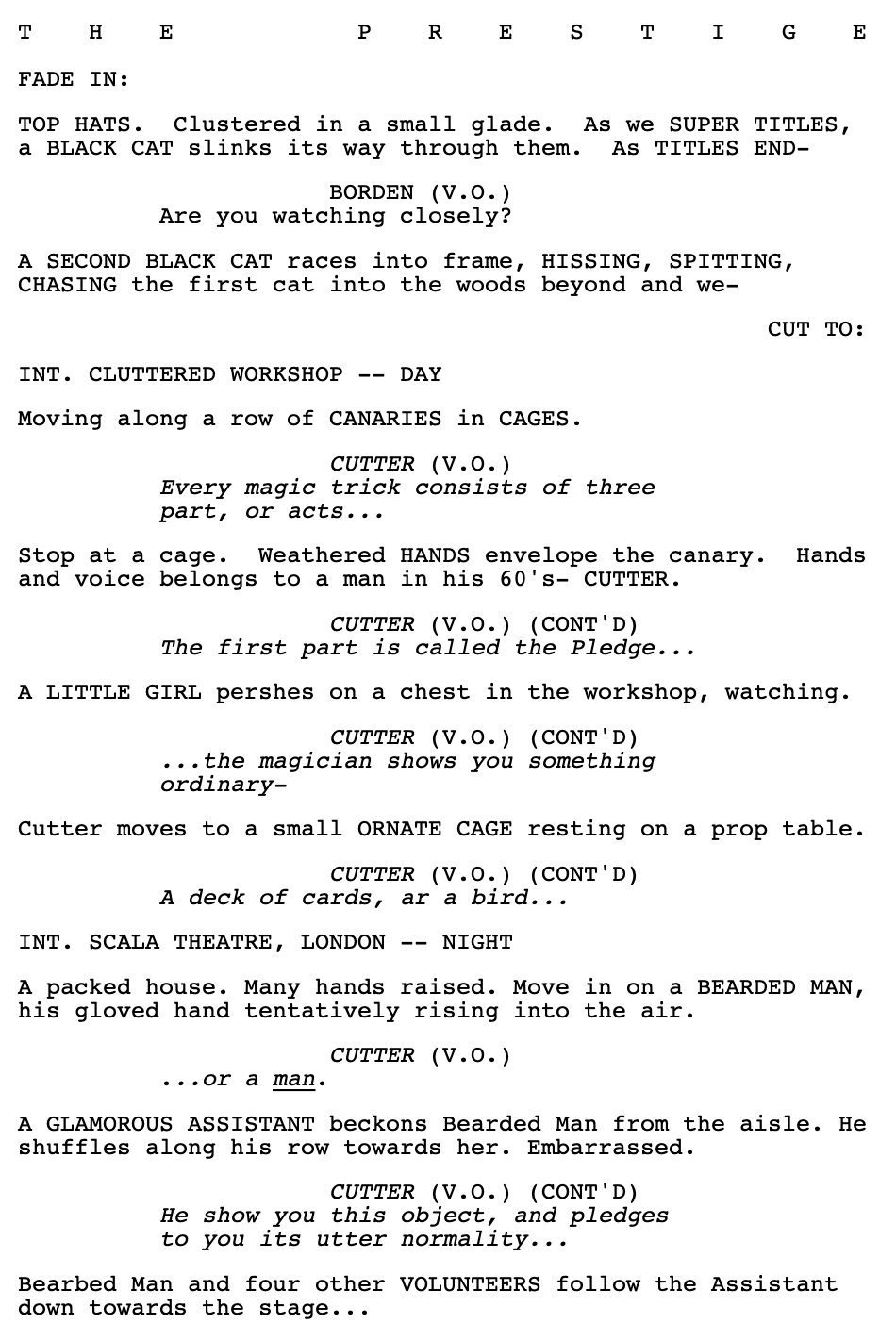 Page One: “The Prestige” (2006)