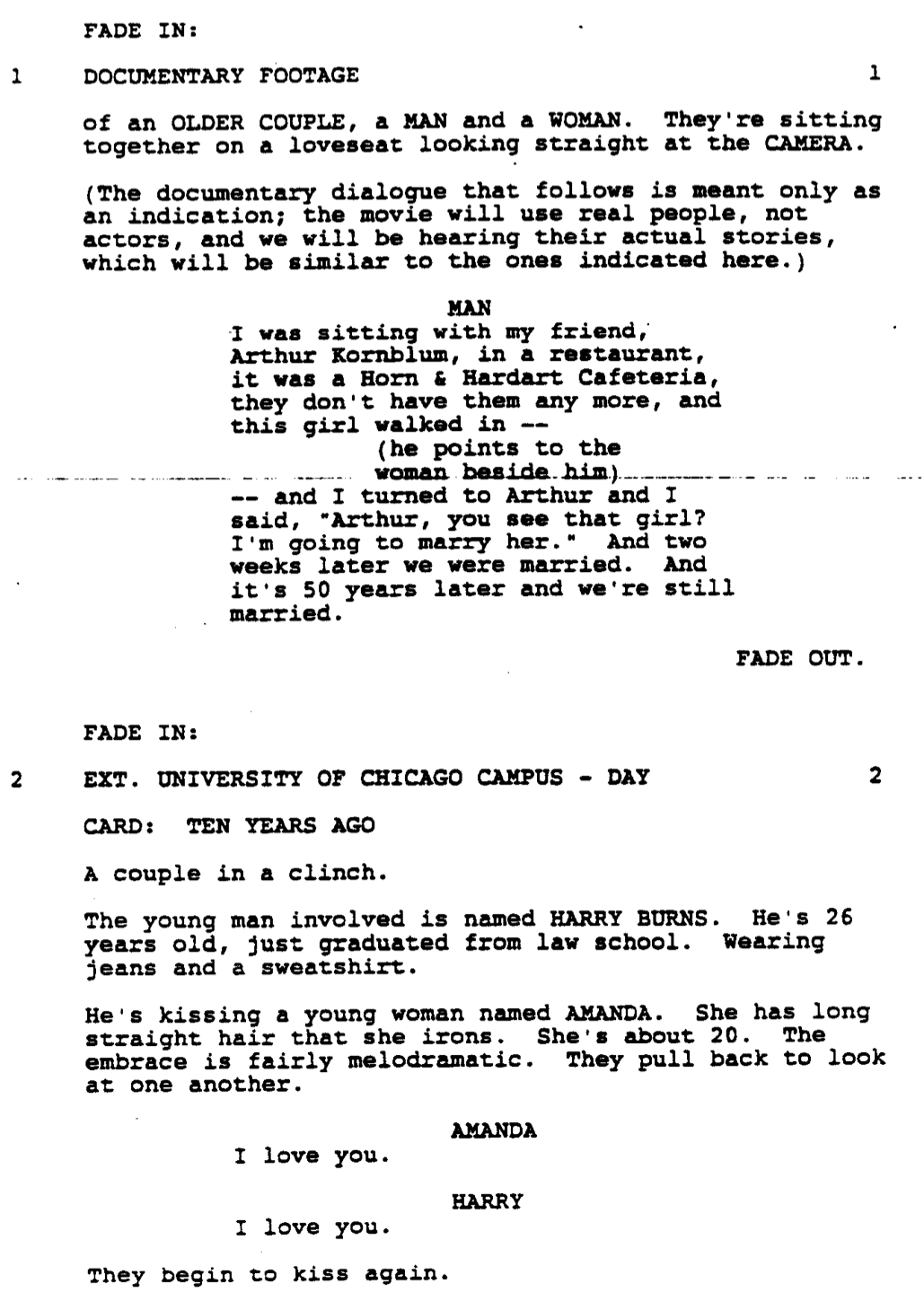 Page One: ‘When Harry Met Sally…’ (1989)