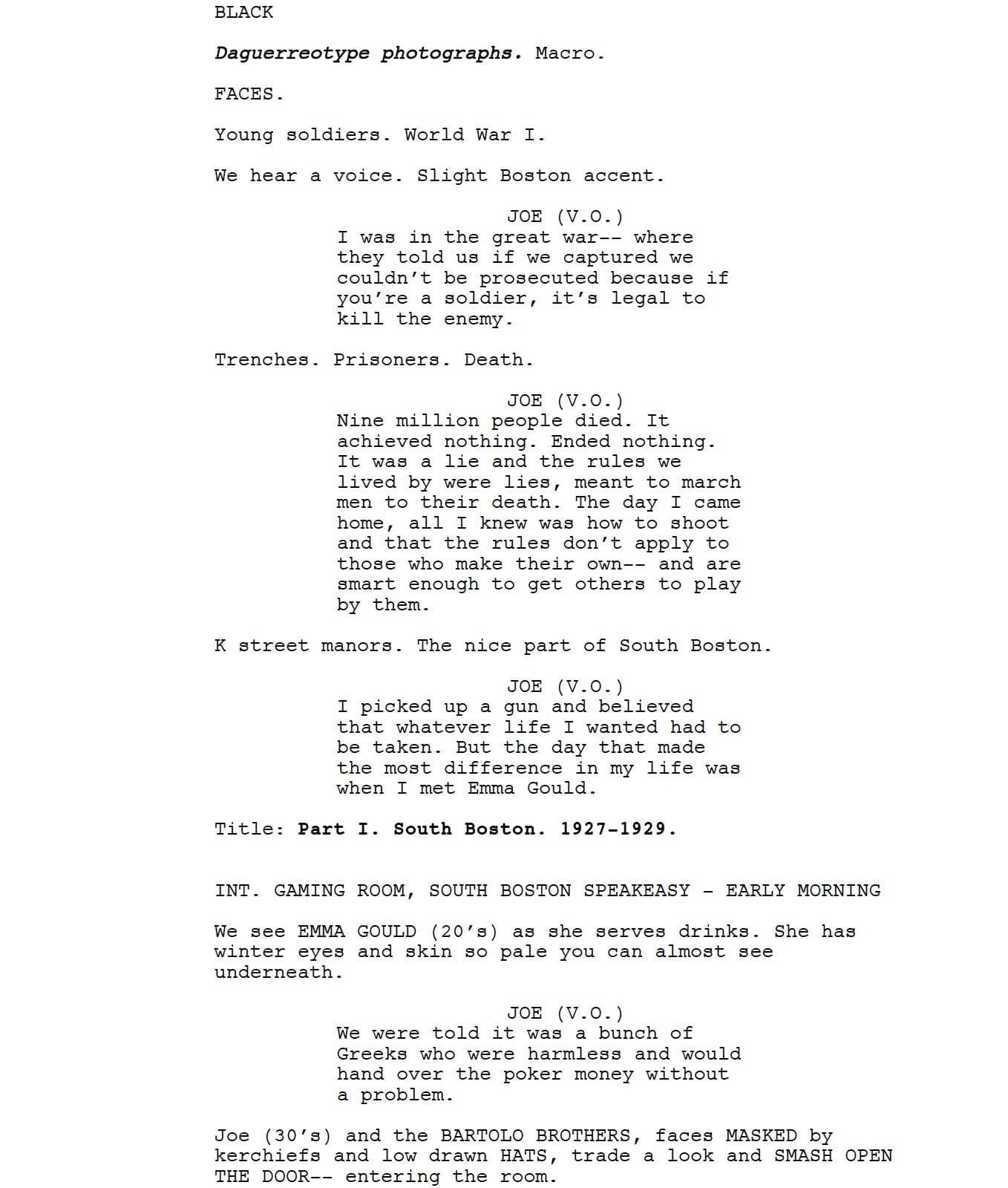 Page One: “Live by Night” (2016)