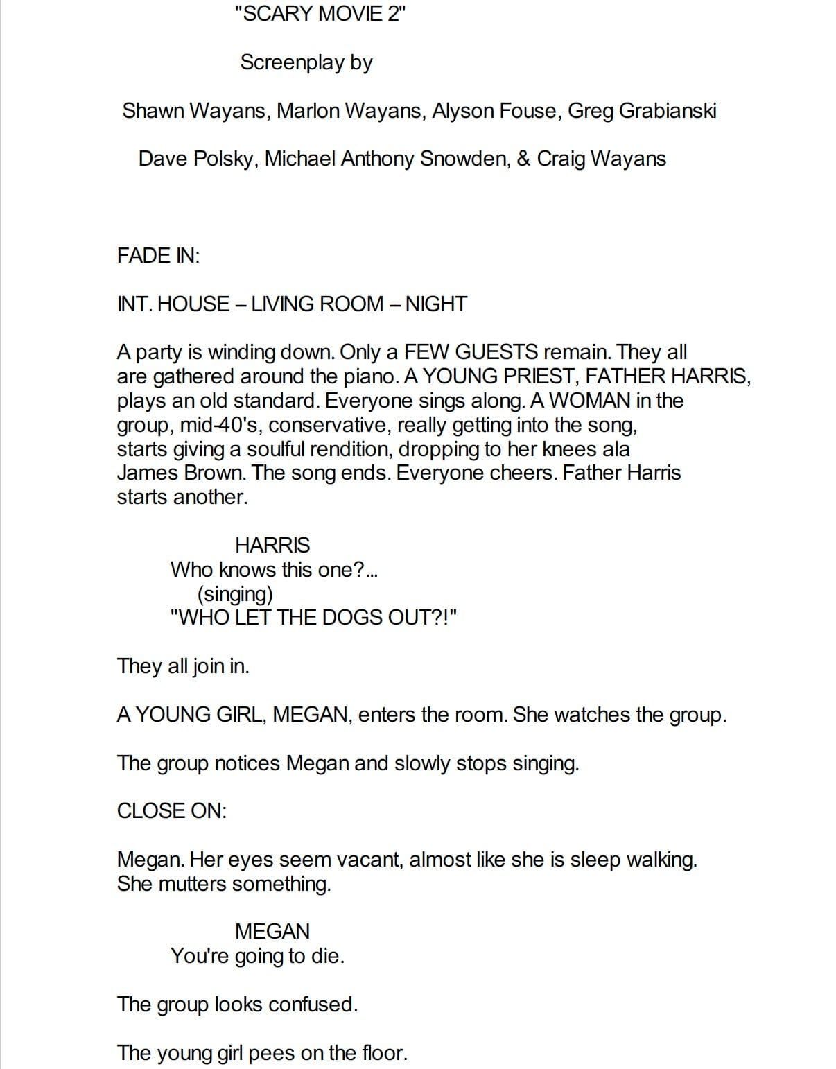 Page One: “Scary Movie 2” (2001)